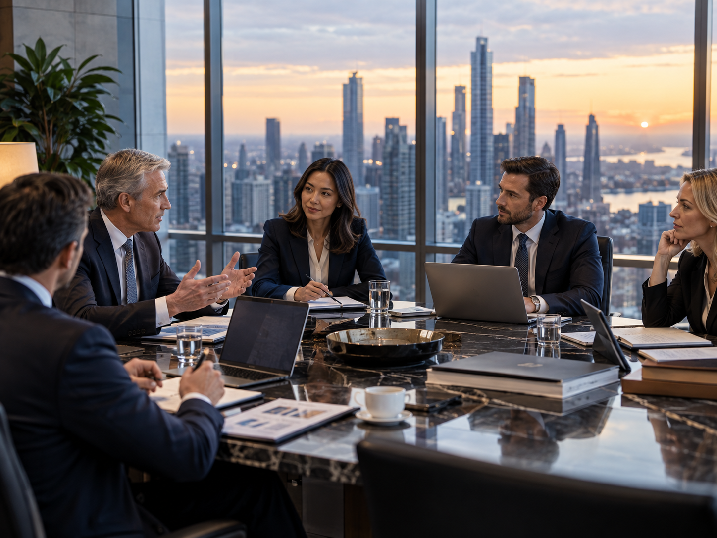 Investment and strategy boardroom illustration
